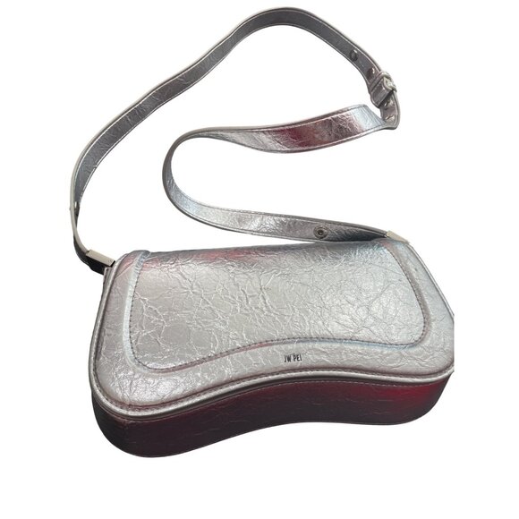 JW PEI Handbags - JW Pei womans Silver Faux Leather Crossbody Handbag SKU 8934